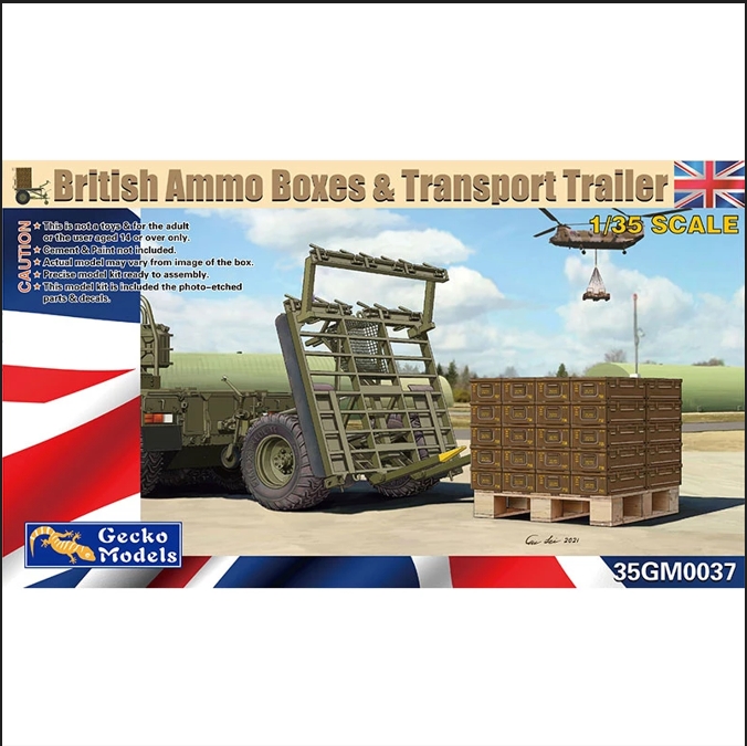 35GM0037_01 Gecko Models 1/35 British Ammo Boxes & Transport Trailer (35GM0037) - Image 1