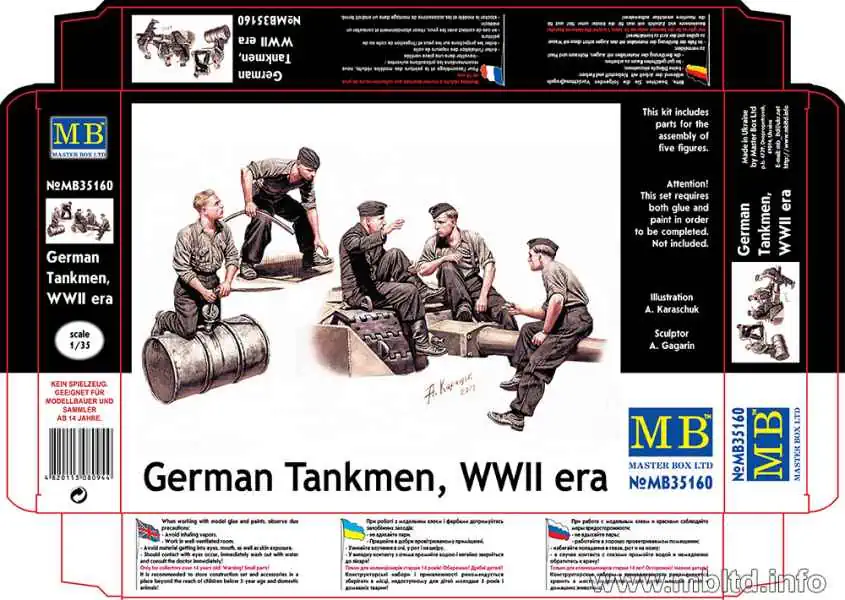 โมเดลฟิกเกอร์ Master Box 1-35 MB35160 German Tankmen, WWII era_1 โมเดลฟิกเกอร์ Master Box 1/35 MB35160 German Tankmen, WWII era - Image 1