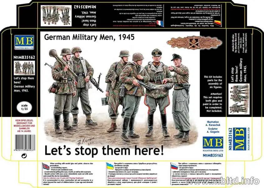 โมเดลฟิกเกอร์ Master Box 1-35 MB35162 Let's stop them here! German Military Men, 1945_1 Master Box 1/35 German Military Men, 1945 (MB35162) - Image 1