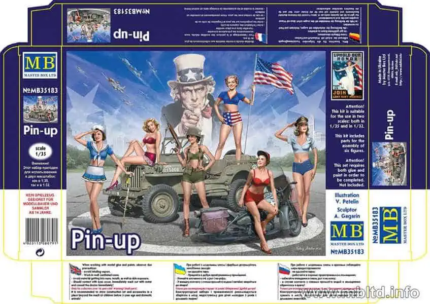 โมเดลฟิกเกอร์ Master Box 1-35 MB35183 Pin-up_1 Master Box 1/35 Pin-up (MB35183) - Image 1