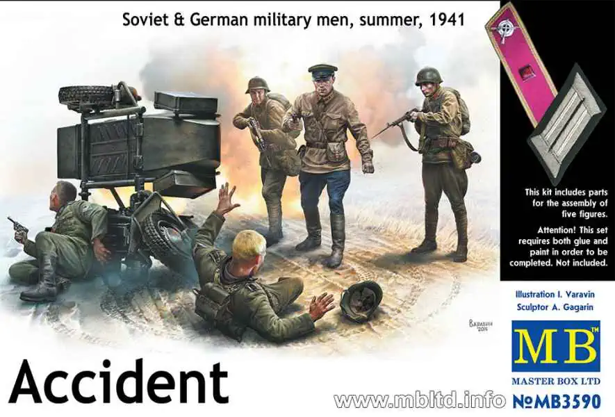 โมเดลฟิกเกอร์ Master Box 1-35 MB3590 ACCIDENT SOVIET&GERMAN MILITARY MEN_1 Master Box 1/35 Accident Soviet & German Military Men (MB3590) - Image 1