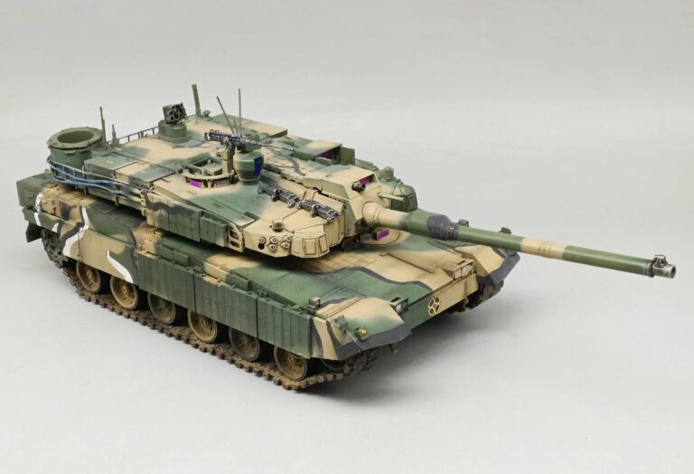 รายละเอียดมุมด้านหน้า โมเดลรถถัง K-2 Black Panther - บริการรับทำสี Pro-Built