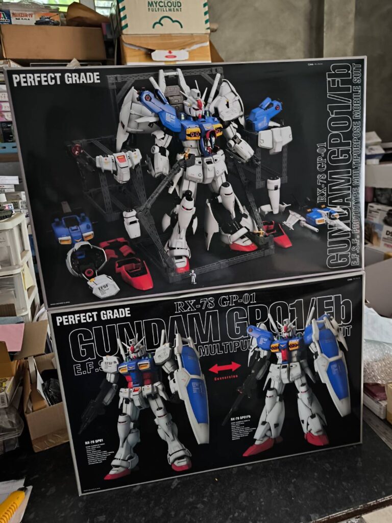 หน้ากล่องโมเดลกันดั้ม PG GP01/Fb - บริการทำสีโมเดลระดับมืออาชีพ