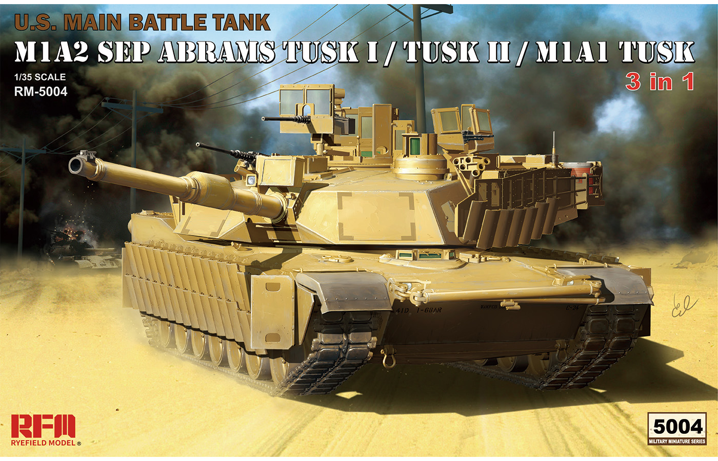 RFM5004_1 Rye Field Model 1/35 M1A1/M1A2 Tusk w/workable track links (RFM5004) - RFM5004
