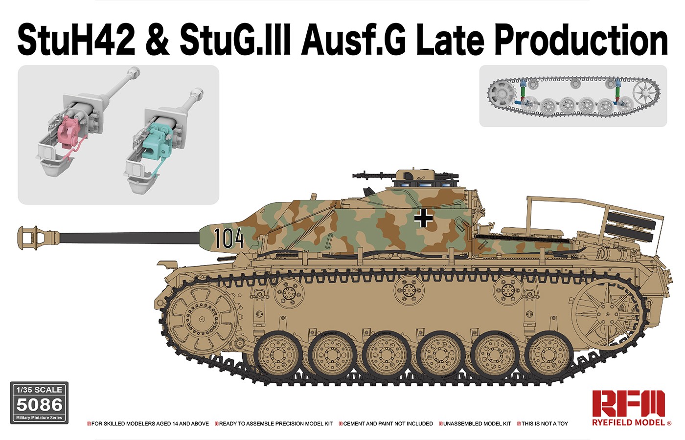RFM5086_1 Rye Field Model 1/35 StuH42 & StuG.III Ausf.G Late Production 2 in 1 (RFM5086) - RFM5086