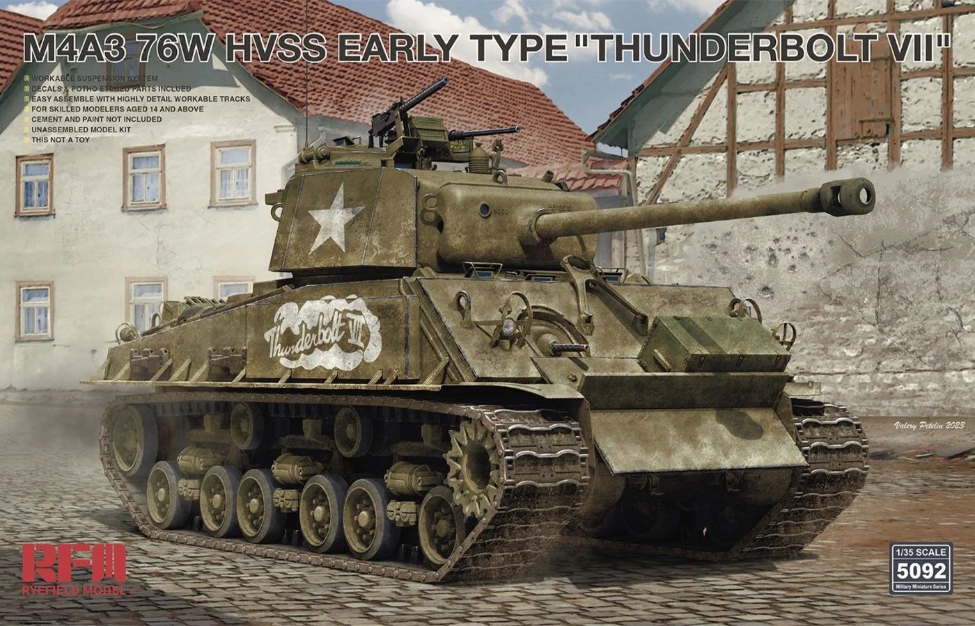 Rye Field Model 1/35 M4A3 76W HVSS Early Type Thunderbolt VII (RFM5092) - RFM5092