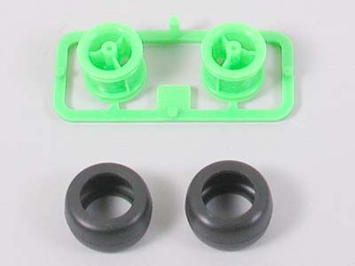 Tamiya Small Dia. Semi-Pneumatic Tires W/Wheels (TA15239) - TA15239