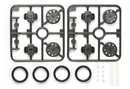 Tamiya Low-Profile Tire & 1-Way Wheel Set (TA15443) - TA15443