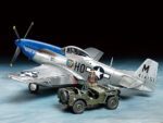 Tamiya 1/48 North American P-51D Mustang & 1/4 Ton 4x4 Light Vehicle Set (TA25205) - TA25205