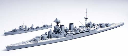 TA31806_1 Tamiya 1/700 Hood & E Class Destroyer (TA31806) - TA31806